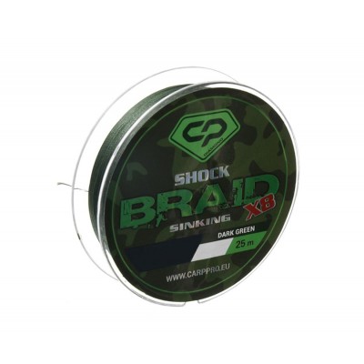 Шок-лидер Carp Pro Shock Braid PE X8 0.16мм 25м Dark Green