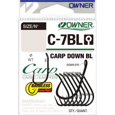 OWNER Крючок Carp Down Barbless BC №2 7шт