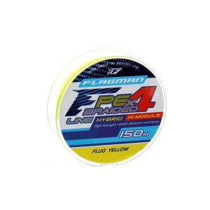 Шнур Flagman PE Hybrid F4 150м Fluo Yellow 0.14мм