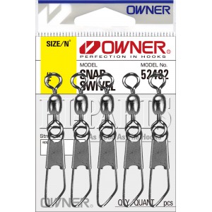 OWNER Застежка с вертлюгом Snap Swivel №2/0 4шт
