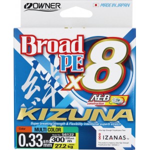 OWNER Шнур Kizuna X8 Broad PE multi color 10м 300м 0,33мм 27,2кг