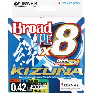 OWNER Шнур Kizuna X8 Broad PE multi color 10м 300м 0,42мм 40кг