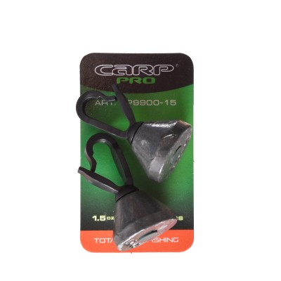 CARP PRO Грузило Back Lead 1.5oz 43г прорезиненное 2шт