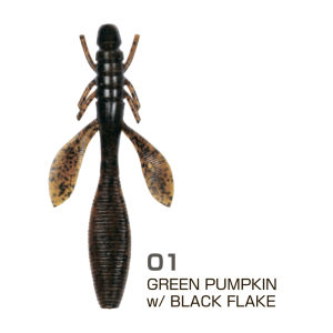 OWNER Мягкая приманка Yuki Bug YB-85 3,3" #01 Green Pumpkin w/Black Flake 8,5см 8шт