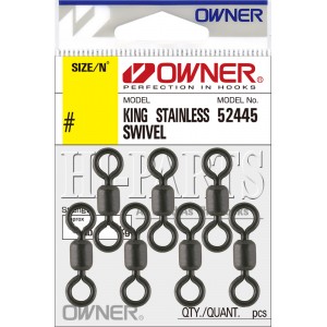 OWNER Вертлюг King Stainless Swivel black №1/0 7шт