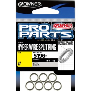 Кольцо заводное Owner Split Ring Hyper Wide steel №6 8шт