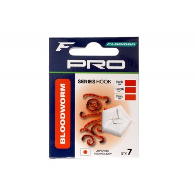 Готовый поводок Flagman Pro Bloodworm Hooks №14