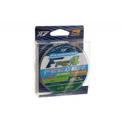 FLAGMAN Шнур PE Hybrid F4 Feeder 150м Moss Green 0.10мм 4.6кг