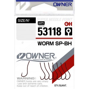 Крючок Owner Worm SP-BH bloody red №12 9шт