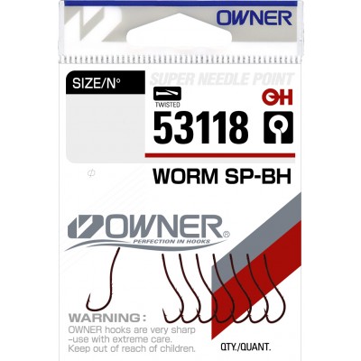 Крючок Owner Worm SP-BH bloody red №12 9шт