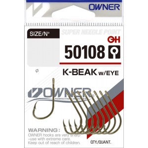 OWNER Крючок K-Beak w/eye gold №4 10шт