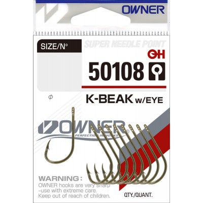 OWNER Крючок K-Beak w/eye gold №4 10шт