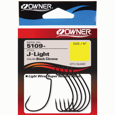 Крючок Owner J - Light Worm Hook BC №4 6шт