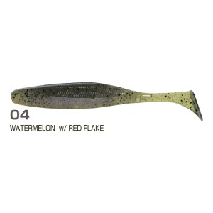 OWNER Виброхвост Juster Shad JRS-105 4,2" #04 Watermelon w/red flake 10,5см 7шт