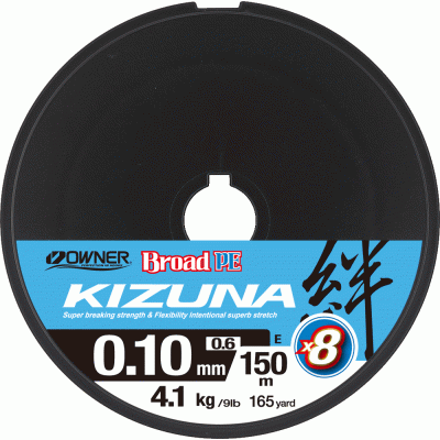OWNER Шнур Kizuna X8 Broad PE multi color 10м 150м 0.1мм 4.1кг