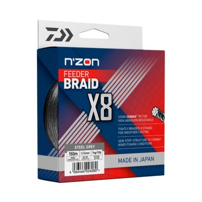 DAIWA Шнур N'ZON X8 Braid 150м Steel gray 0,08мм