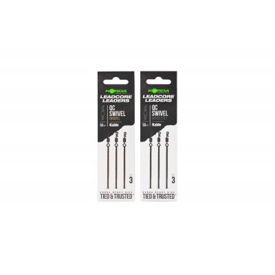 KORDA Монтаж готовый Kable Leadcore Leader QC Swivel Weed 50см