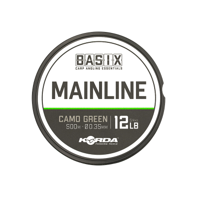 KORDA Леска Basix Main Line 0.35мм 500м 12lb Camo green (Уценка)