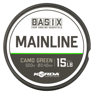 KORDA Леска Basix Main Line 0.4мм 500м 15lb Camo green
