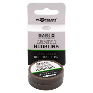 KORDA Поводковый материал Basix Coated Hooklink 18lb 10м Camo green