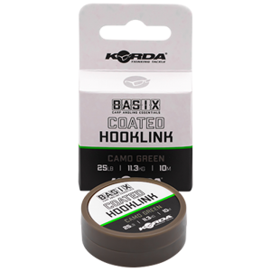 KORDA Поводковый материал Basix Coated Hooklink 25lb 10м Camo green