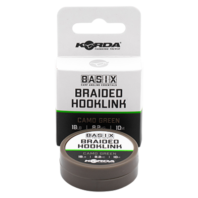 KORDA Поводковый материал Basix Braided Hooklink 18lb 10м Camo green