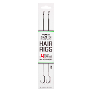 KORDA Поводок готовый Basix Hair Rigs Wide Gape №4 25lb