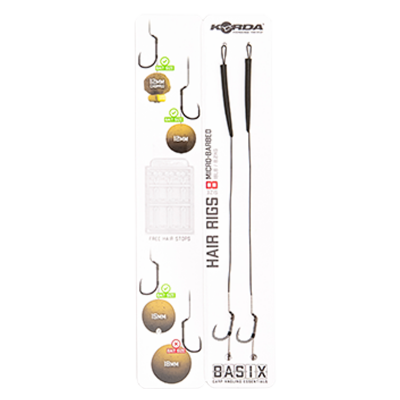 KORDA Поводок готовый Basix Hair Rigs Wide Gape №8 18lb