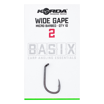 KORDA Крючок Basix Wide Gape №2 с микробородкой 10шт