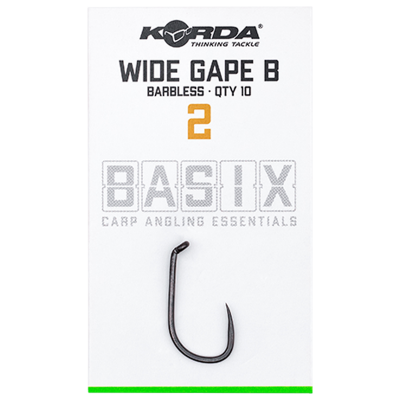 KORDA Крючок Basix Wide Gape №2 без бородки 10шт