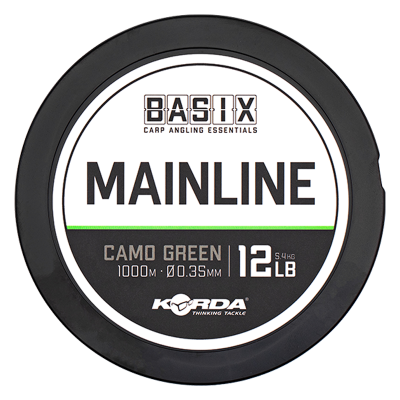KORDA Леска Basix Main Line 0.35мм 1000м 12lb Camo green