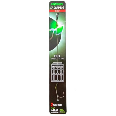 KORDA Поводок готовый N Trap DF Rig Size 2 Wide Gape 30lbs