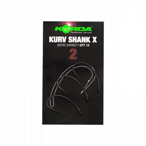 KORDA Крючок Kurv Shank-X №2 с бородкой 10шт