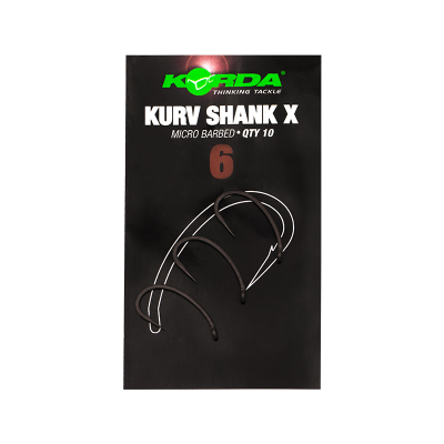 KORDA Крючок Kurv Shank-X №6 с бородкой 10шт