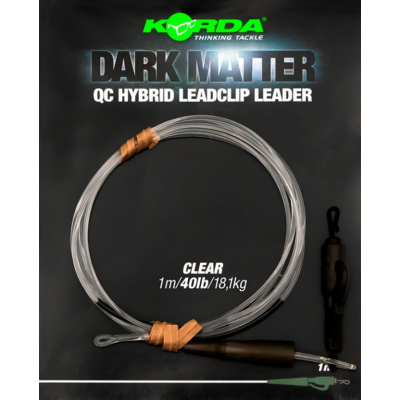 KORDA Лидер QC Hybrid Clip Weed 40lb 1м прозрачный