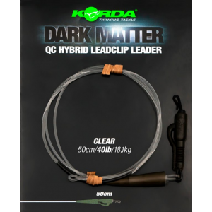 KORDA Лидер QC Hybrid Clip Weed 40lb 0,5м прозрачный