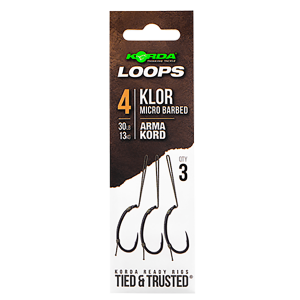 KORDA Поводок готовый Loop Rigs Kor №4 30lb безбородый с крючком и волосом
