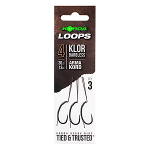 KORDA Поводок готовый Loop Rigs Kor №4 30lb безбородый с крючком и волосом