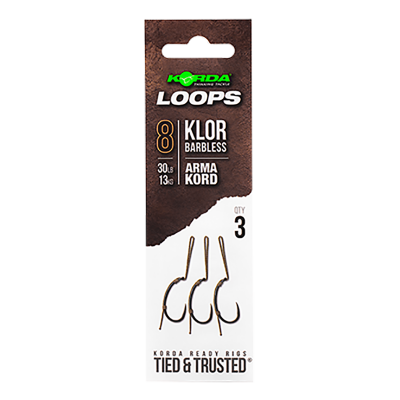 KORDA Поводок готовый Loop Rigs Kor №8 30lb безбородый с крючком и волосом