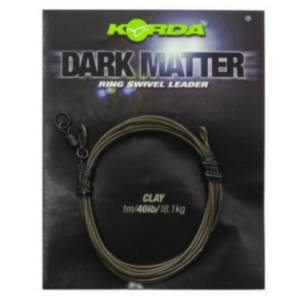 Готовый монтаж Korda Dark Matter Leader Size 8 Ring Swivel Weedy Green 40lb 1м
