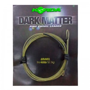 Готовый монтаж Korda Dark Matter Leader Size 8 Ring Swivel Gravel Khaki 40lb 1м