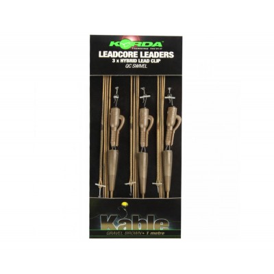 Готовый монтаж Korda Leadcore Leaders Hybrid Lead Clip QC Swivel Gravel 1м