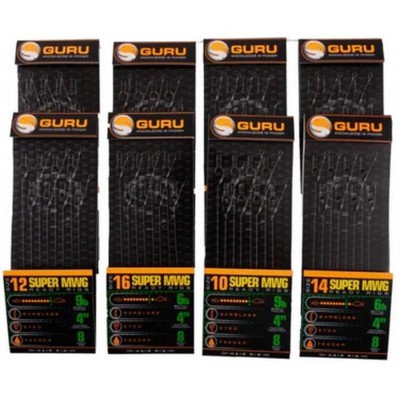 GURU Поводок готовый SMWG Speed Stop Rig 4" №12 0.19мм 8шт