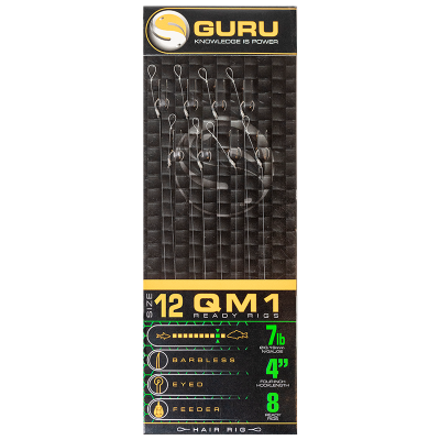 GURU Поводок готовый QM1 Standard Hair 4" №12 0.19мм