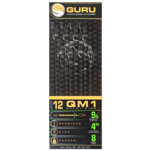 GURU Поводок готовый QM1 Standard Hair 4" №12 0,22мм