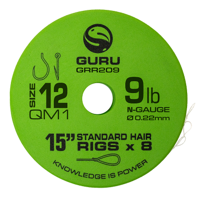 GURU Поводок готовый QM1 Standard Hair 15" №12 0.22мм