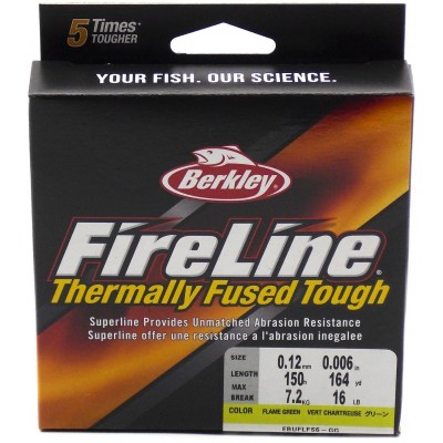 BERKLEY Шнур плетеный Fireline Fused Original 150м яркозеленый 0,12мм 7,2кг Flmgr