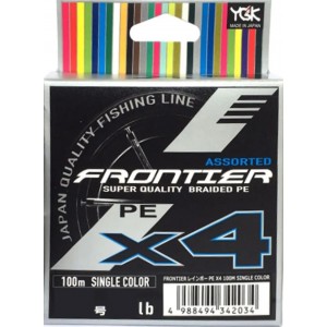 YGK Шнур плетеный Frontier X4 Assorted Single Color 100м #0,6 0,128мм