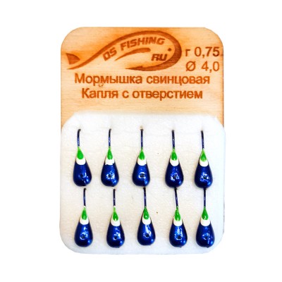 DS FISHING Мормышка свинцовая капля удлиненная 0,75г синий