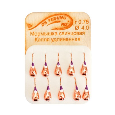 DS FISHING Мормышка свинцовая капля удлиненная 0,75г медь